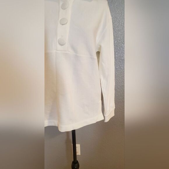 Rebecca Taylor White French Terry Pullover Long Sleeve Sweatshirt Size S - Picture 15 of 16